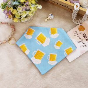Blue Butterbeer Print – Cotton Scrunchie Bandana