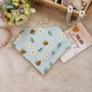 Blue Bee Ballet Print – Cotton Scrunchie Bandana